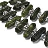 Natural Chinese Jade Southern Jade Double Terminated Point Beads Strands G-H069-B15-01-4