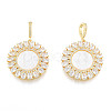Brass Micro Pave Clear Cubic Zirconia Pendants KK-N227-131-2