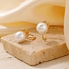 Simple and Elegant Vintage Brass Imitation Pearl Round Clip-on Earrings UF6874-3
