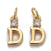 Brass Micro Pave Clear Cubic Zirconia Pendants ZIRC-Z011-35D-1