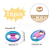 16Pcs PVD Vacuum Plating Non-magnetic Synthetic Hematite Connector Charms G-AR0004-78-2