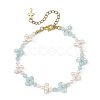 Copper Wired Shell Pearl & Natural Dyed Yellow Jade Beaded Bracelets for Women BJEW-JB13914-3