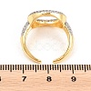Brass Micro Pave Clear Cubic Zirconia Cuff Open Rings RJEW-T028-02B-G-4