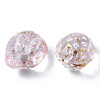 Transparent Spray Painted Glass Beads GLAA-R215-01-B04-3