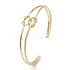Brass Wire Wrap Knot Cuff Bangles BJEW-D039-38G-1