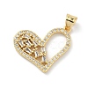Brass Micro Pave Clear Cubic Zirconia Pendants KK-H537-28B-G-1