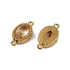 Ion Plating(IP) 304 Stainless Steel Cubic Zirconia Oval Links Connector Charms STAS-K256-22G-09-2