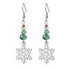 Christmas Theme Glass Dangle Earrings EJEW-TA00476-1