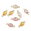 SHEGRACE Brass Pave Cubic Zirconia Oval Connector Charms XGRQ2O712-439G-2