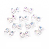 Electroplated Bowknot Resin Cabochons MRMJ-R128-16F-1