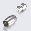Tarnish Resistant 304 Stainless Steel Magnetic Clasps with Glue-in Ends STAS-F132-03P-2