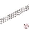 Anti-Tarnish Rhodium Plated 925 Sterling Silver Figaro Chain STER-WH0011-03P-2