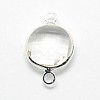 Silver Color Plated Brass Glass Links connectors GLAA-J011A-S-3