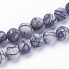 Natural Black Silk Stone/Netstone Beads Strands X-G-F520-57-6mm-1