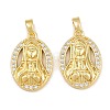 Brass Micro Pave Clear Cubic Zirconia Pendants CU-CBAA571-11G-1