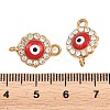 304 Stainless Steel Crystal Rhinestone Connector Charms STAS-G398-24G-03-3