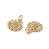Brass Micro Pave Clear Cubic Zirconia Charms KK-G439-33G-2