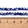 AB Color Plated Transparent Glass Beads Strands GLAA-G127-01-02O-2