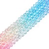Gradient Color Baking Paint Glass Bead Strands X1-DGLA-A039-T4mm-A08-4
