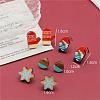 4 Pairs Snowflake & Glove & Christmas Gnome Printed Wood Stud Earrings EJEW-OY001-04-2
