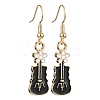 Golden Alloy Enamel Dangle Earrings for Women X-EJEW-JE05657-4