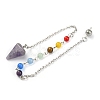 Chakra Natural Amethyst Hexagonal Pointed Dowsing Pendulums FIND-WH0144-05C-1