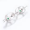 Brass Micro Pave Cubic Zirconia Locket Pendants ZIRC-G116-01C-2