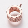 Brass Cubic Zirconia Tube Bails KK-P134-63RG-1
