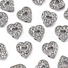 Alloy Heart Slide Charms with Grade A Rhinestones ALRI-R034-06-3