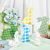 Globleland 4Pcs 4 Style Wood Rabbit Diaplay Decorations AJEW-GL0002-05-6