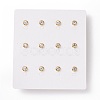 Ion Plating(IP) Rhinestone Column Stud Earrings EJEW-H357-04G-01-2