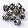 Brass Cubic Zirconia Beads ZIRC-D003-2B-1
