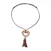 Korean Waxed Polyester Cord Pendants Necklaces NJEW-JN02328-03-1