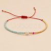 Adjustable Glass Seed Beads Braided Bead Bracelets for Women UG7337-4-1