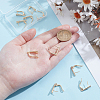 5Pairs V-shaped Rack Plating Brass Hoop Earring Findings with Latch Back Closure and Horizontal Loop KK-ME0002-47-3