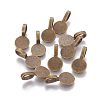 Tibetan Style Alloy Glue On Flat Pad Pendant Bails TIBEP-1124-AB-FF-2