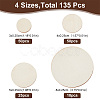 135Pcs 4 Styles Unfinished Wood Discs DIY-HY0001-78-2