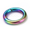Rainbow Color PVD Vacuum Plating 304 Stainless Steel Spring Gate Rings Hand Polished STAS-E055-23M-2