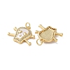 Brass Micro Pave Cubic Zirconia Pendants KK-B083-05G-2