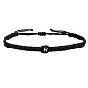 Adjustable Handmade Woven Waxed Polyester Cord Braided Bracelets with Acrylic Letter Beads OI4298-18-1