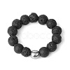 4MM Round Natural Lava Rock Beaded Stretch Rings VM0712-9-1