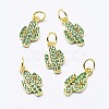 Brass Micro Pave Cubic Zirconia Charms ZIRC-G130-26G-02-NR-1