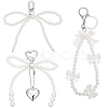 3Pcs 3 Styles Alloy with Plastic and  Polyester Pendant Decorations HJEW-BBC0001-07-1