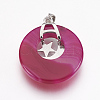 Natural Banded Agate Pendants KK-F751-F22-3