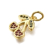 Brass Micro Pave Clear Cubic Zirconia Pendants ZIRC-I070-113G-2