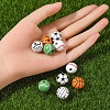 50Pcs 5 Styles Printed Natural Wood European Beads WOOD-YW0001-06-5