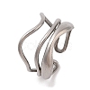 Non-Tarnish Wave 304 Stainless Steel Cuff Rings for Women RJEW-G322-08P-1