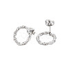Non-Tarnish 304 Stainless Steel Hollow Ring Stud Earrings for Woman EJEW-N097-003P-2