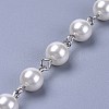 Handmade Dyed Glass Pearl Beaded Chains AJEW-JB00487-01-1