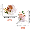 CRASPIRE 2Pcs 2 Style Silk Cloth Imitation Peony Corsage Boutonnieres AJEW-CP0001-59B-2